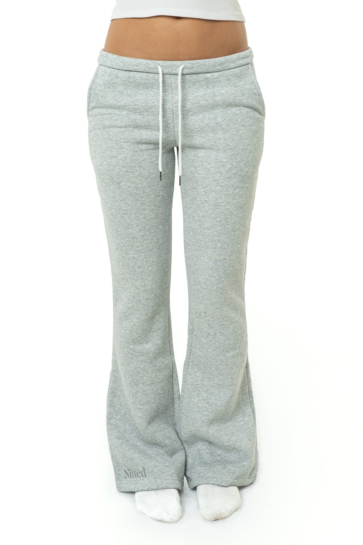 Gray low bootcut sweatpants
