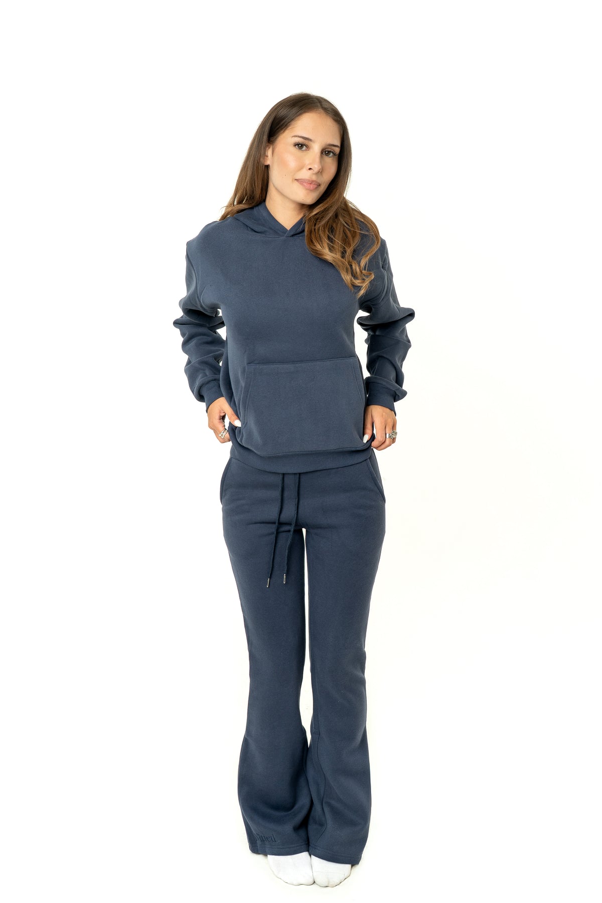 Dark blue low bootcut sweatpants