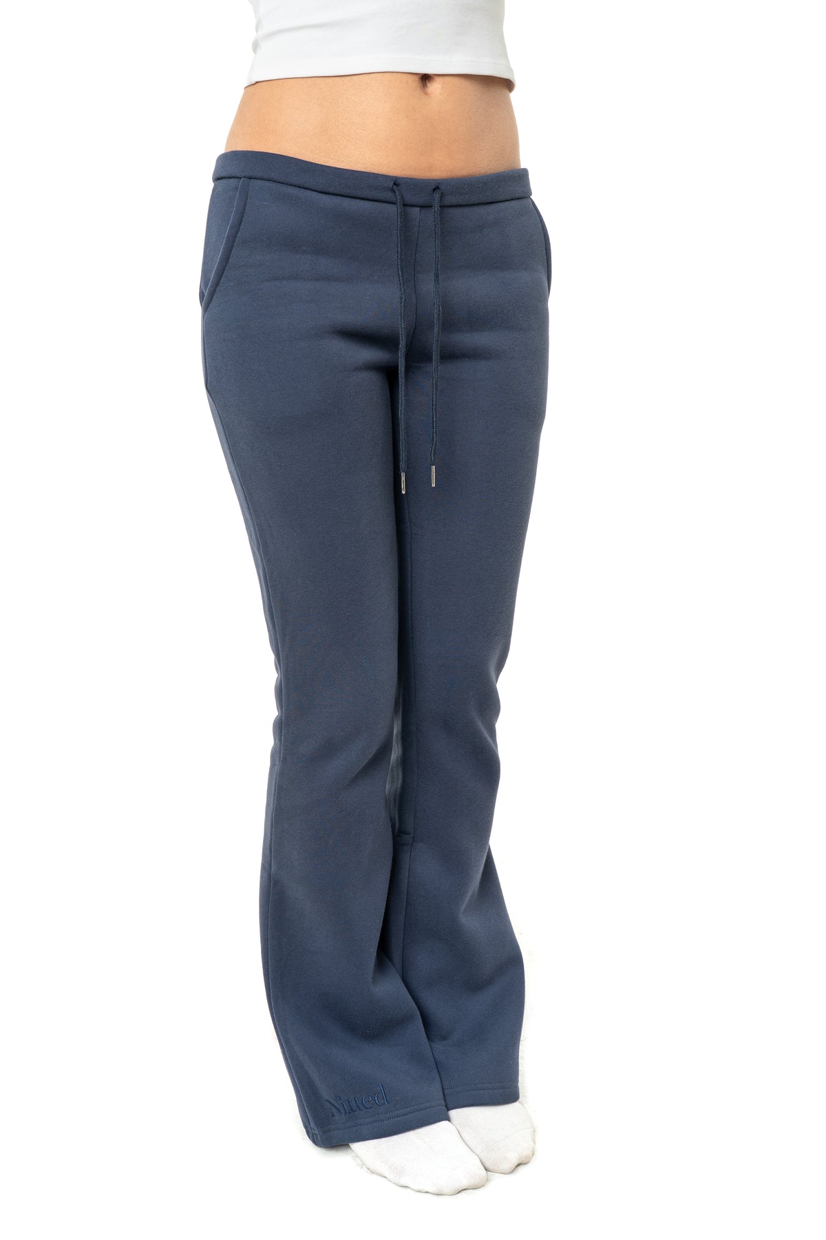 Dark blue low bootcut sweatpants