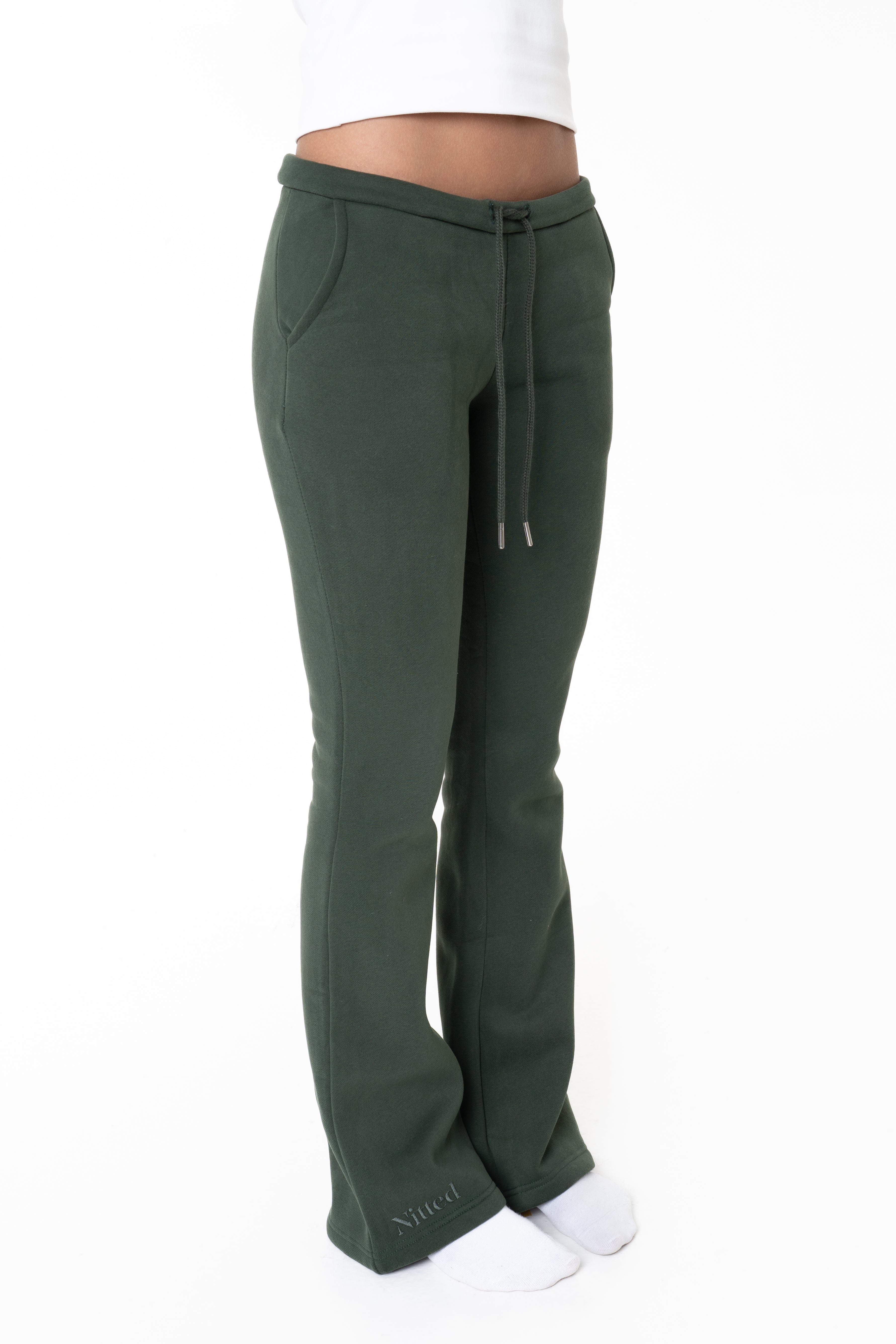 Olive Green Low Bootcut Sweatpants