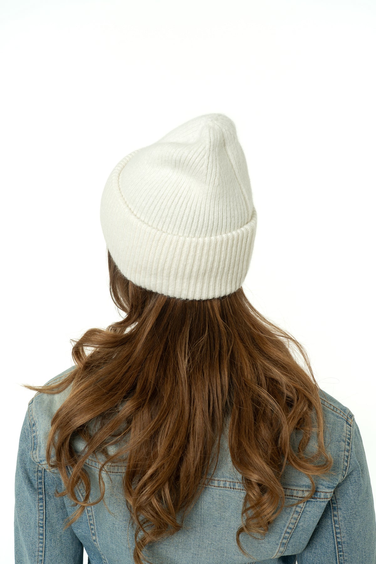 White rib beanie